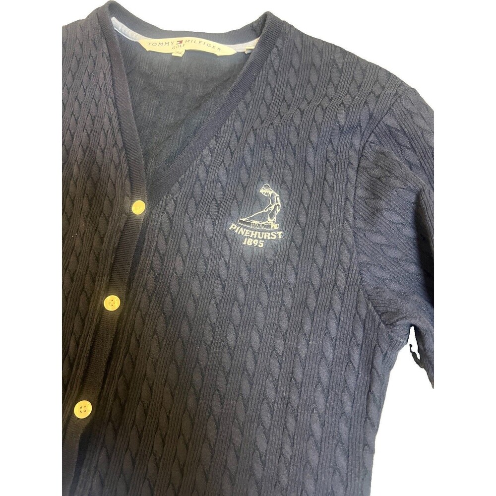 Vintage Tommy Hilfiger Pinehurst 1895 Navy Golf Cardigan Size S/P Golfcore Prep